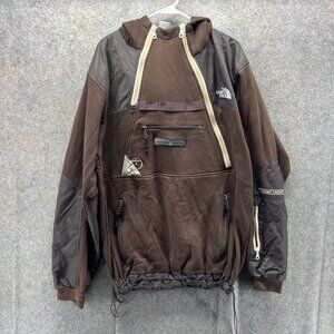 The North Face Steep Tech Ski Jacket Mens 3XL Brown Fleece Hooded Pullover